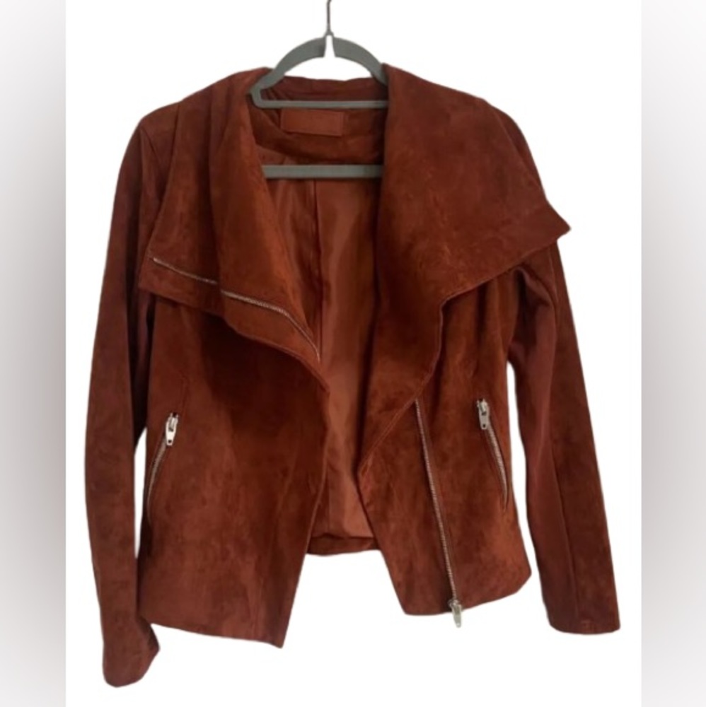 SL8 Faux Suede Moto Jacket Sz S